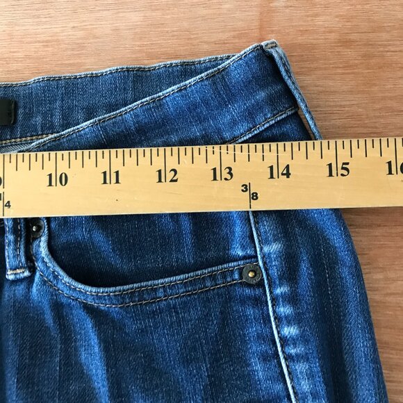 Uniqlo Skinny Straight Jeans Women 26 Blue Mid Rise Medium Wash Kaihara Fabric - Picture 11 of 12